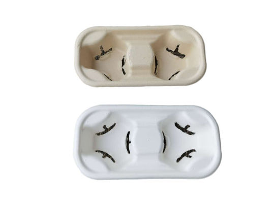 2 Compartment  Compostable 13.5g Paper Cup Holders