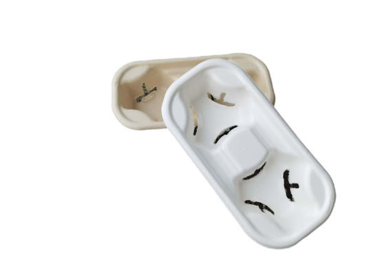 2 Compartment  Compostable 13.5g Paper Cup Holders