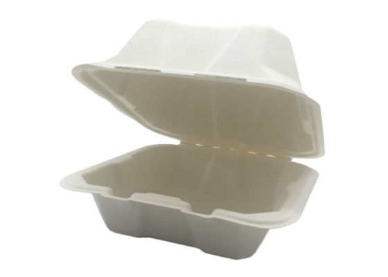 6 Inch Sugarcane Eco Hinged  Biodegradable Takeout Containers